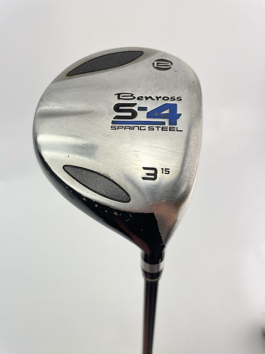 Benross Golf 3 Wood 15* S-4 Regular Flex Graphite /Right /New Grip /278170