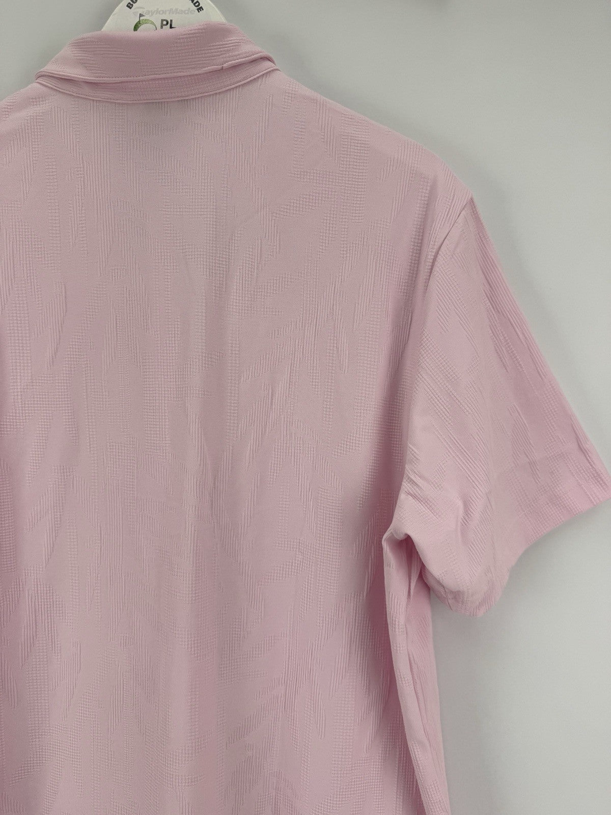 Adidas Go-To Textured Golf Polo Men's Size Large Clear Pink Short Sleeve/329386