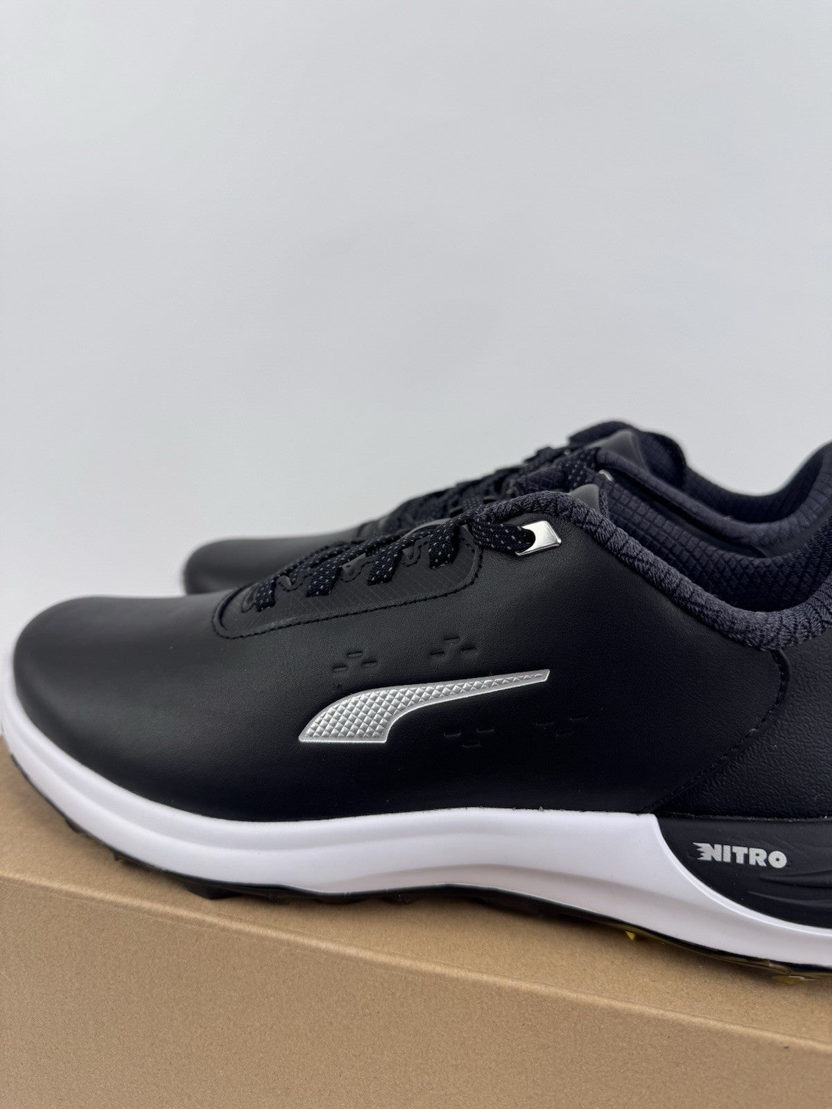 Puma Phantomcat Nitro Men's Golf Shoes Size UK 8 Black Silver Yellow/320211