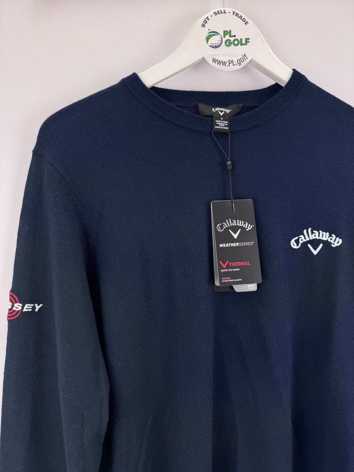 Men’s Callaway Odyssey Weather Series Golf Merino Mix Jumper Size M Navy /323951