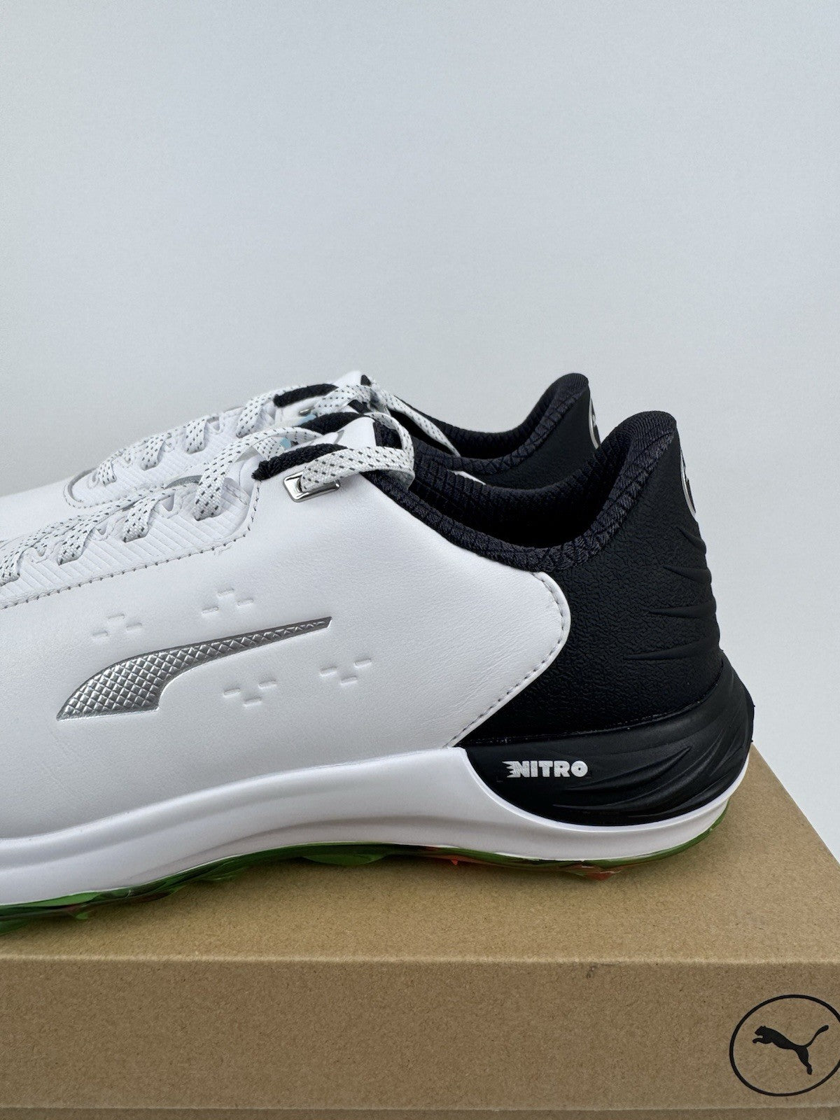 Puma Phantomcat Nitro Men's Golf Shoes Size UK 8.5 White Black Fluro/323431