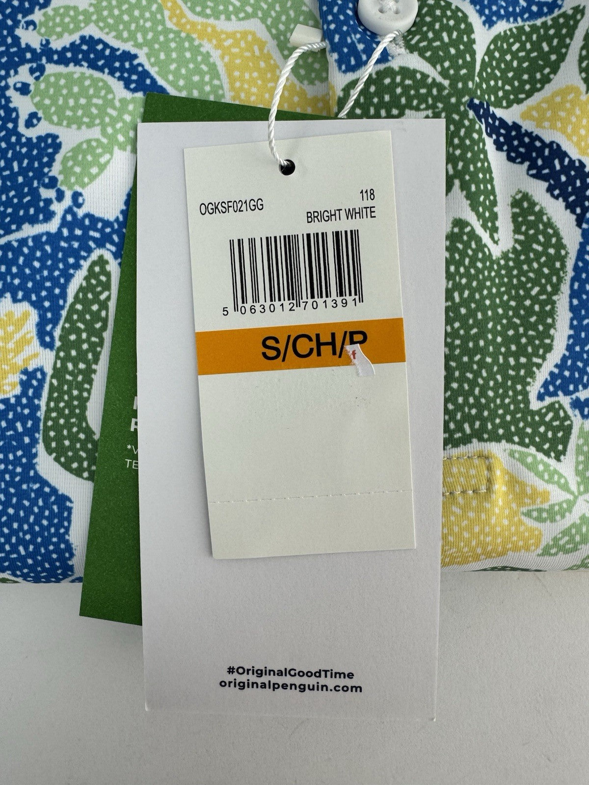 Men’s Original Penguin All Over Ibiza Print Golf Polo Shirt Size UK Small/ 311331