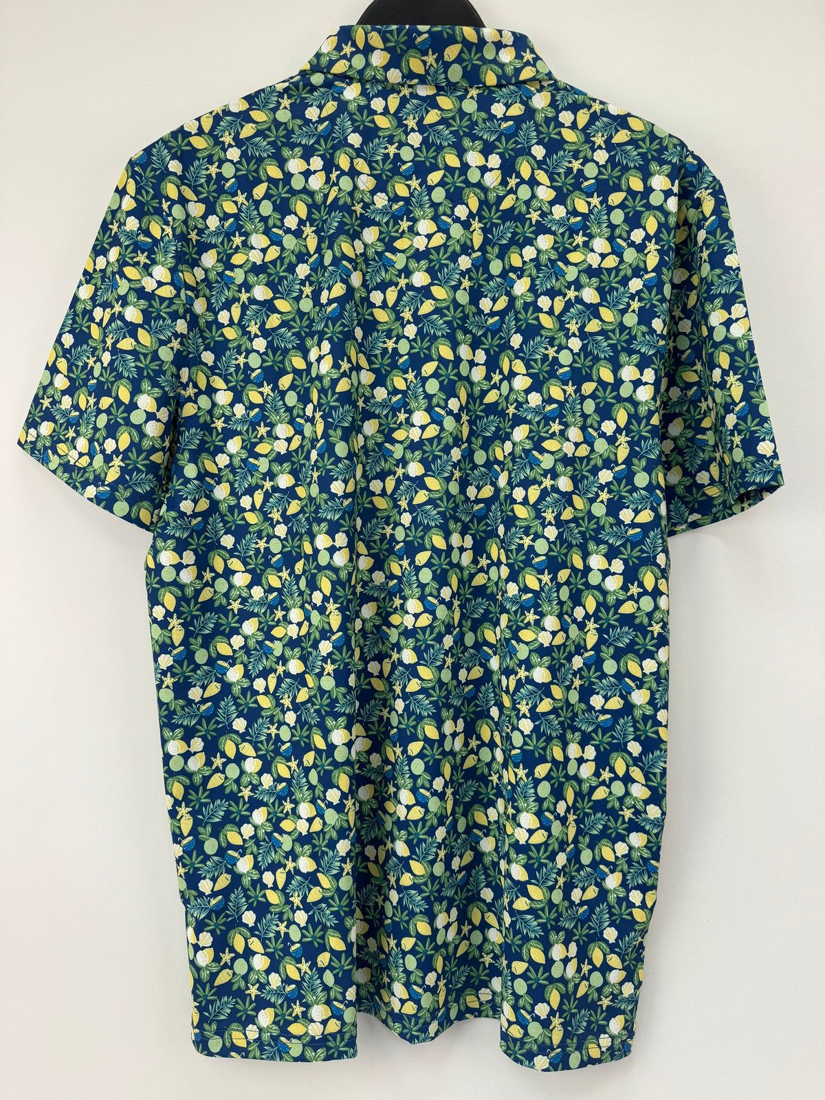 Original Penguin Galaxy Blue Short Sleeve Polo Mens Large Floral Pattern/352946