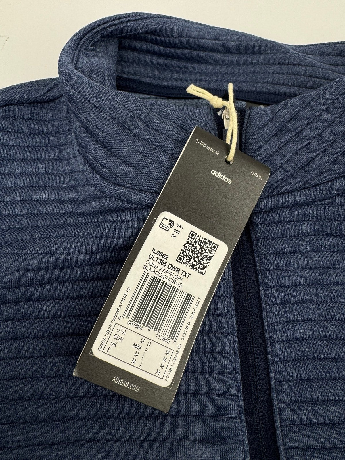 Adidas Ultimate365 DWR Textured Half Zip Pullover Mens Medium Navy Golf/327241