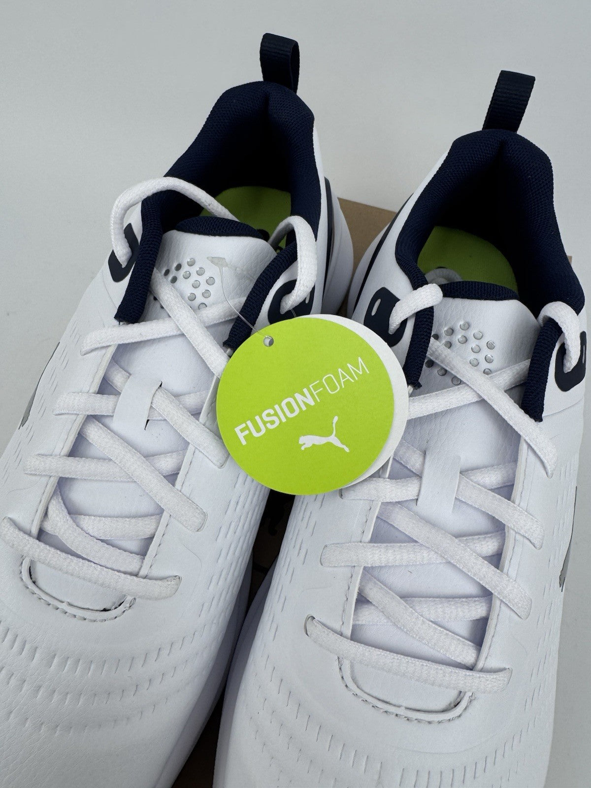Puma Fusion Plus SL Golf Shoes Men's UK 8 White Deep Navy Waterproof/320735