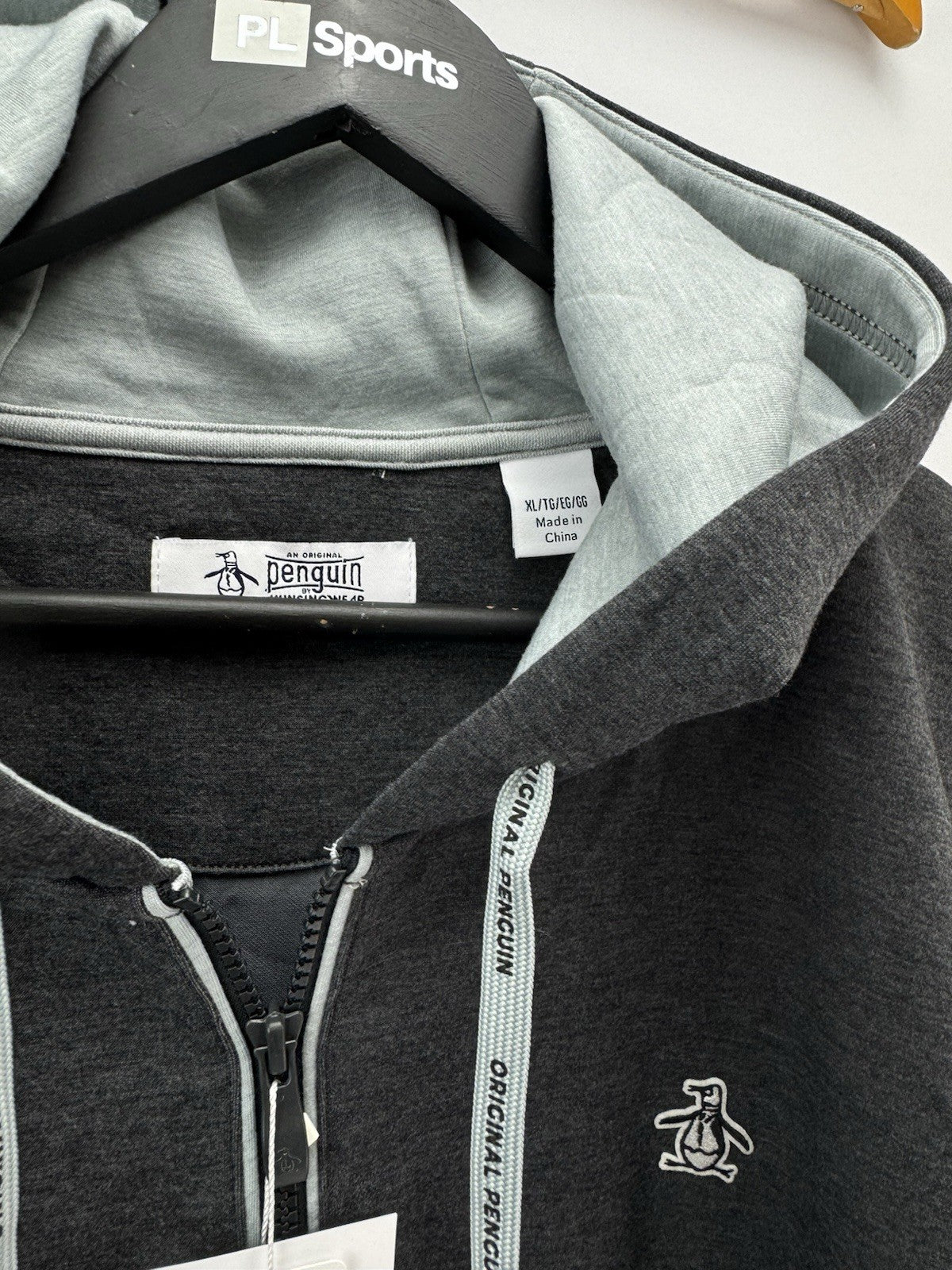 Original Penguin Golf Hoodie 1/4 Zip Earl Colour Block UK XL /Grey /New /300618