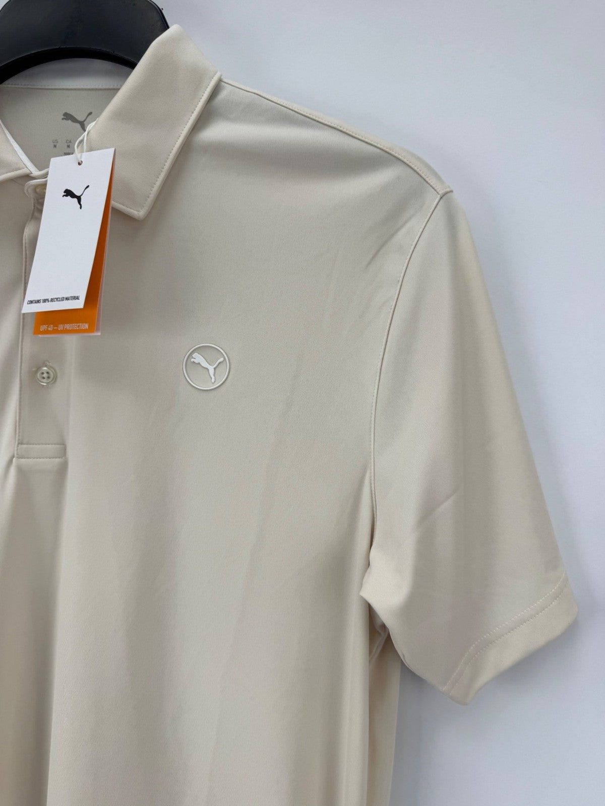 Puma Pure Polo LC Men's Size Large Light Beige Alpine Snow Golf Shirt/365062