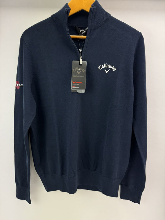 Callaway Odyssey Mens Pullover Blended Merino Thermal UK Small /Navy /New /199960