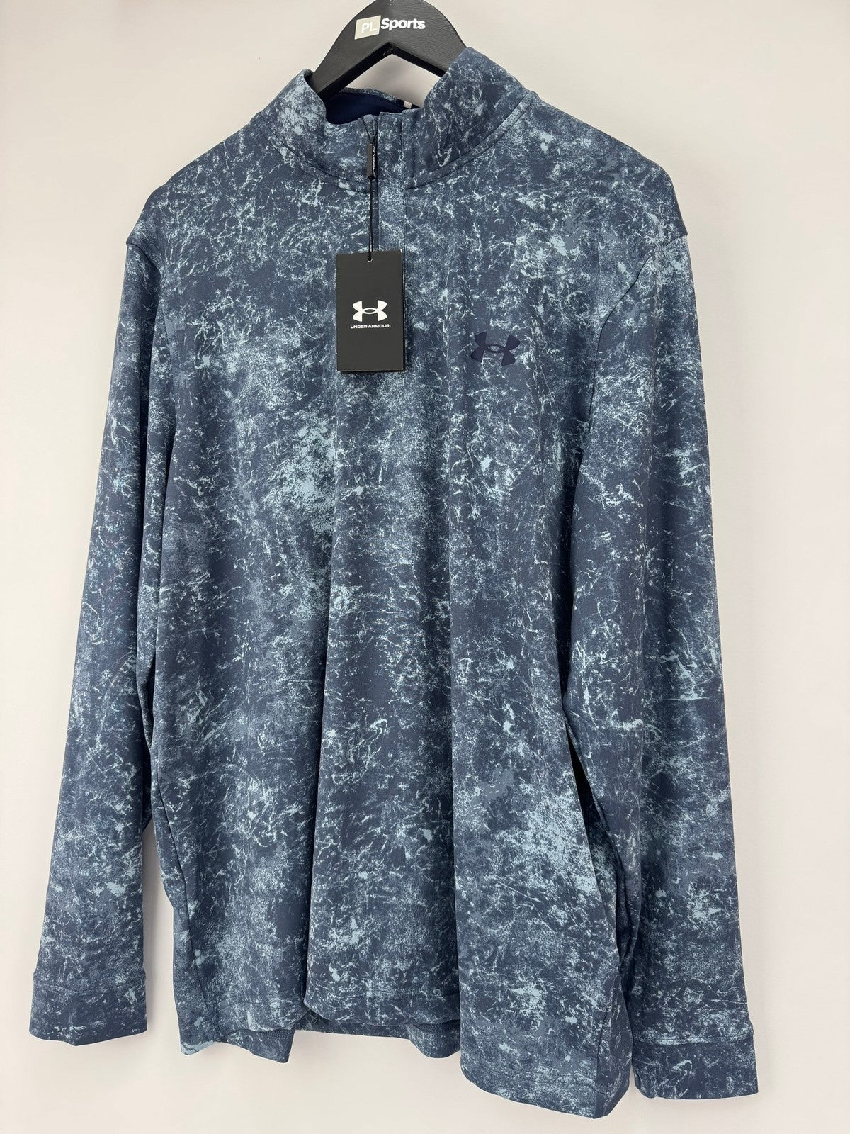Mens Under Armour Playoff Printed 1/4 Zip Size Large Navy Lightweight/352910