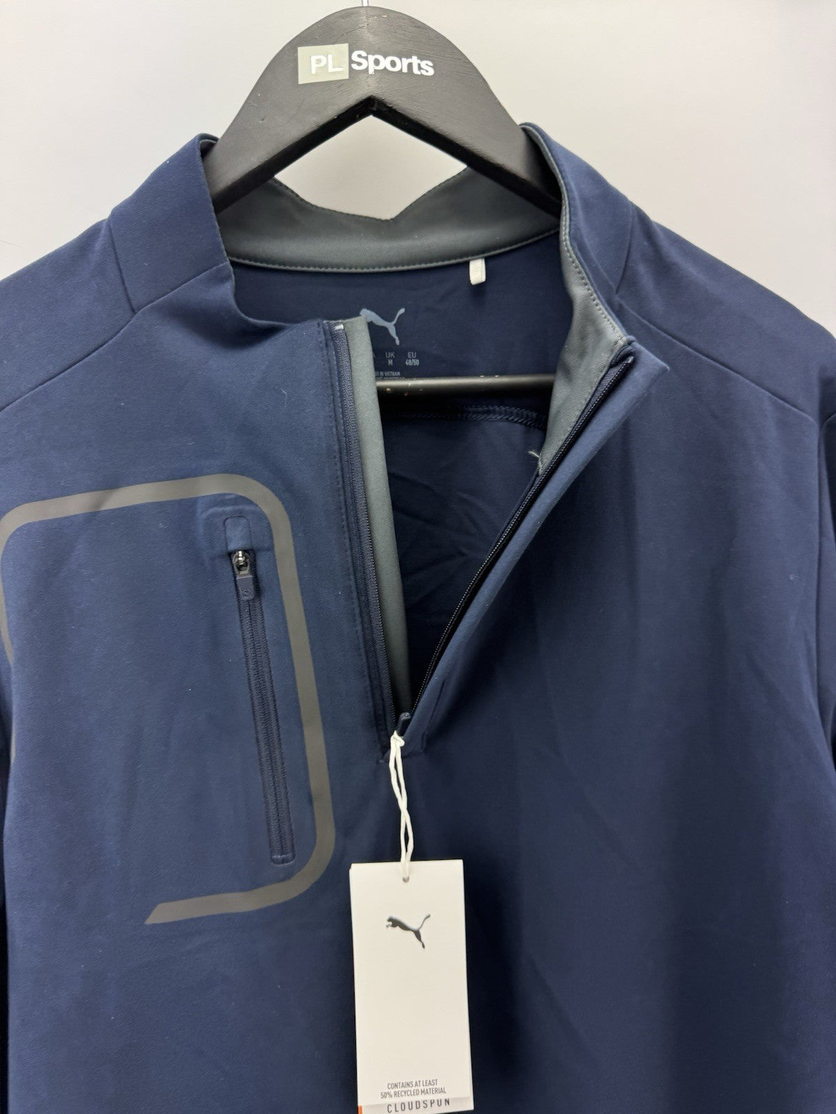 Puma Golf Mens 1/4 Zip Pullover Cloudspun Tech UK Medium /Navy /New /294923