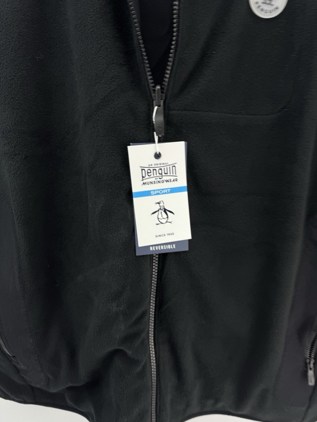 Original Penguin Golf Gilet Vest Reversible UK XL /Fleece /Black /New /305166