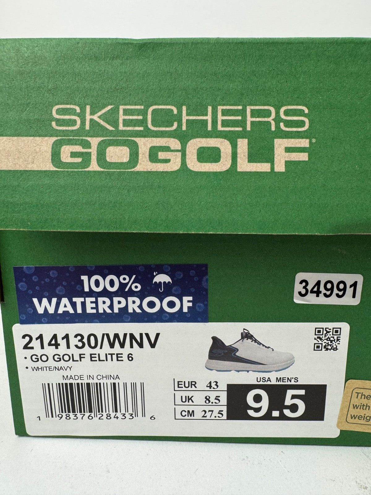 Skechers Go Golf Elite 6 Golf Shoes Mens Size UK 8.5 White Navy Waterproof/349919