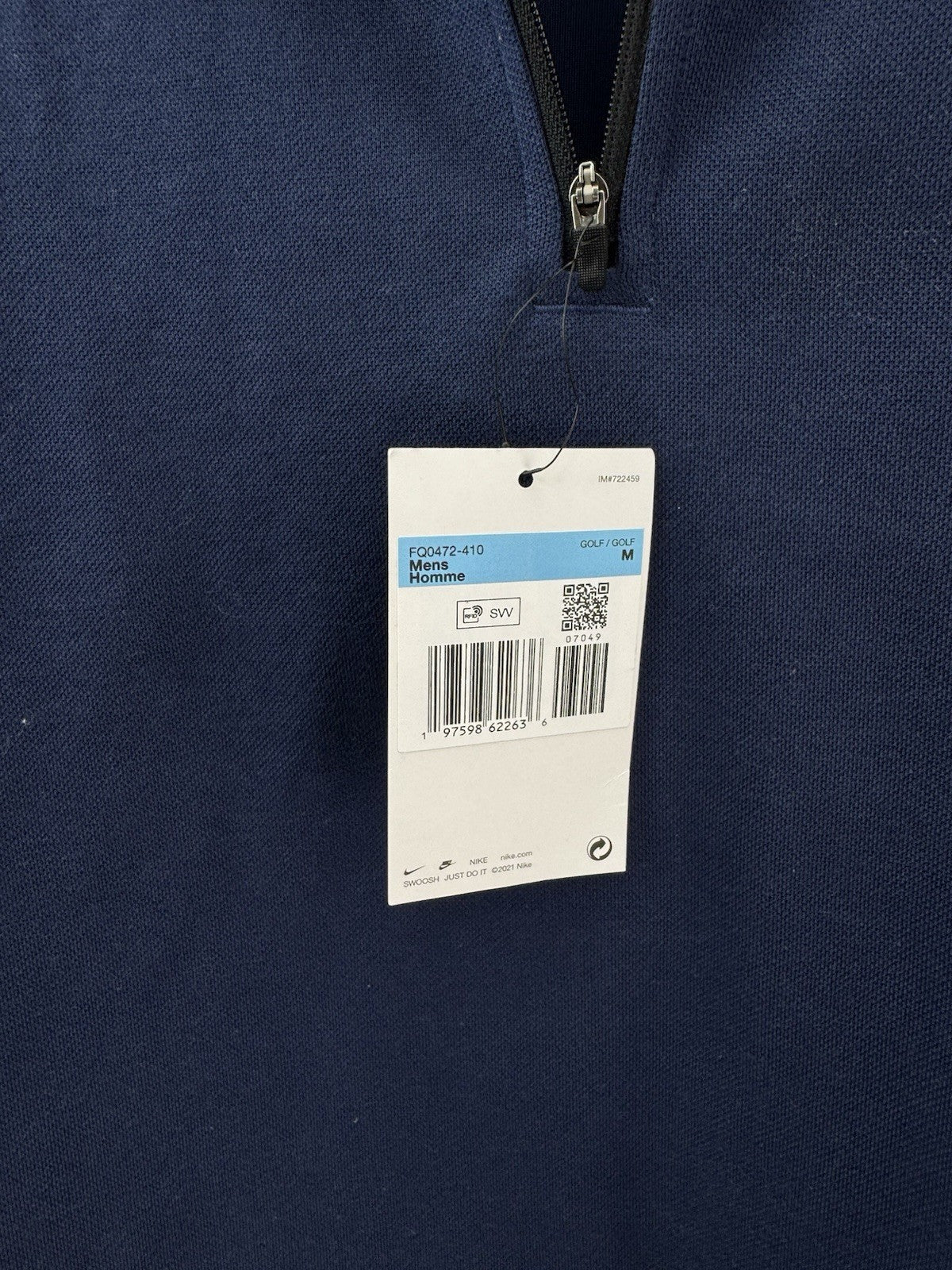 Nike Golf Pullover Pique Tour 1/2 Zip /Navy /UK Medium /New /262236