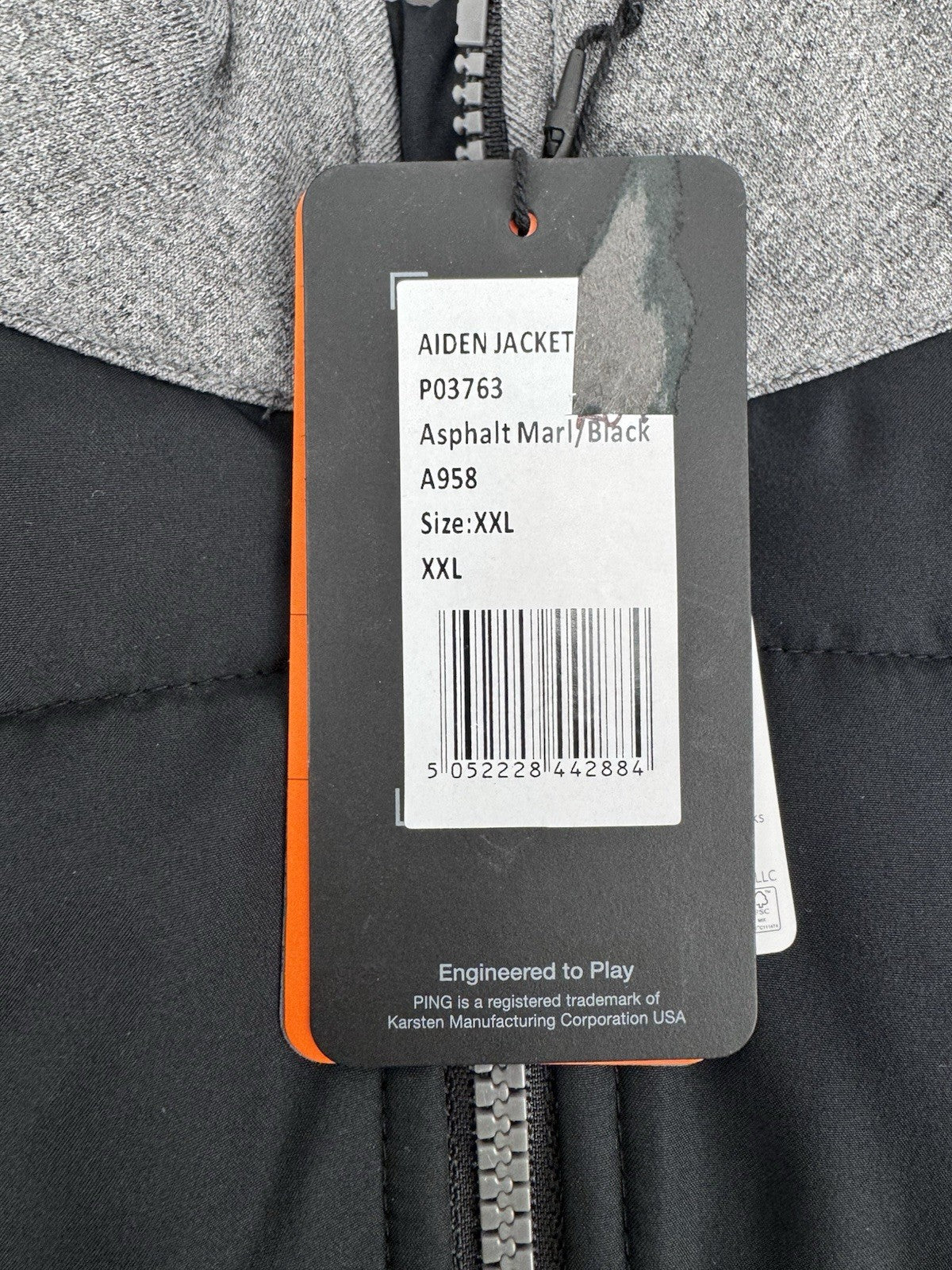 PING Sorona Aura Aiden Mens Golf Jacket Size XXL Water Res Grey Black/ 3133912