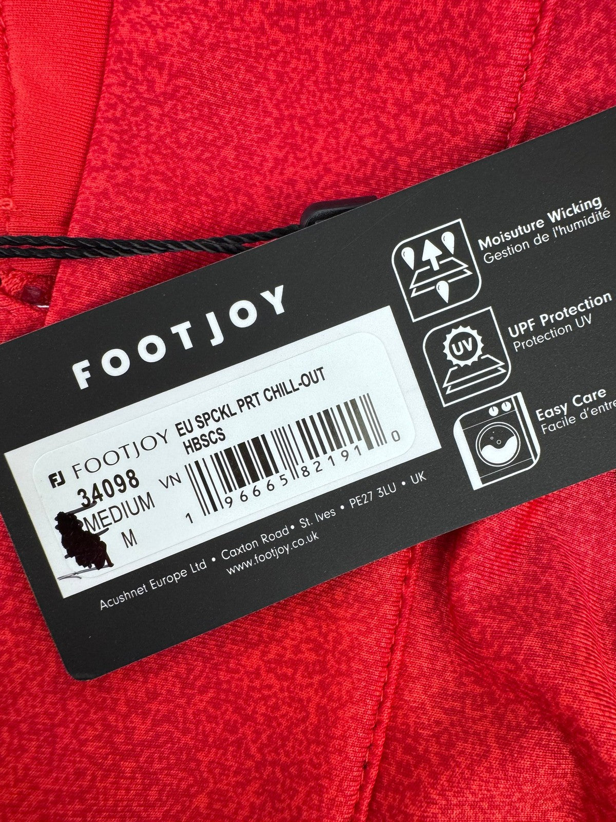 FootJoy Chill-Out Golf Pullover Men's Size Medium Red Moisture Wicking/313461