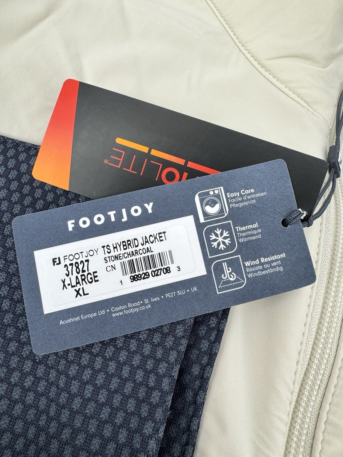 FootJoy Thermo Series Hybrid Jacket Men’s Size XL Stone Charcoal/3375715