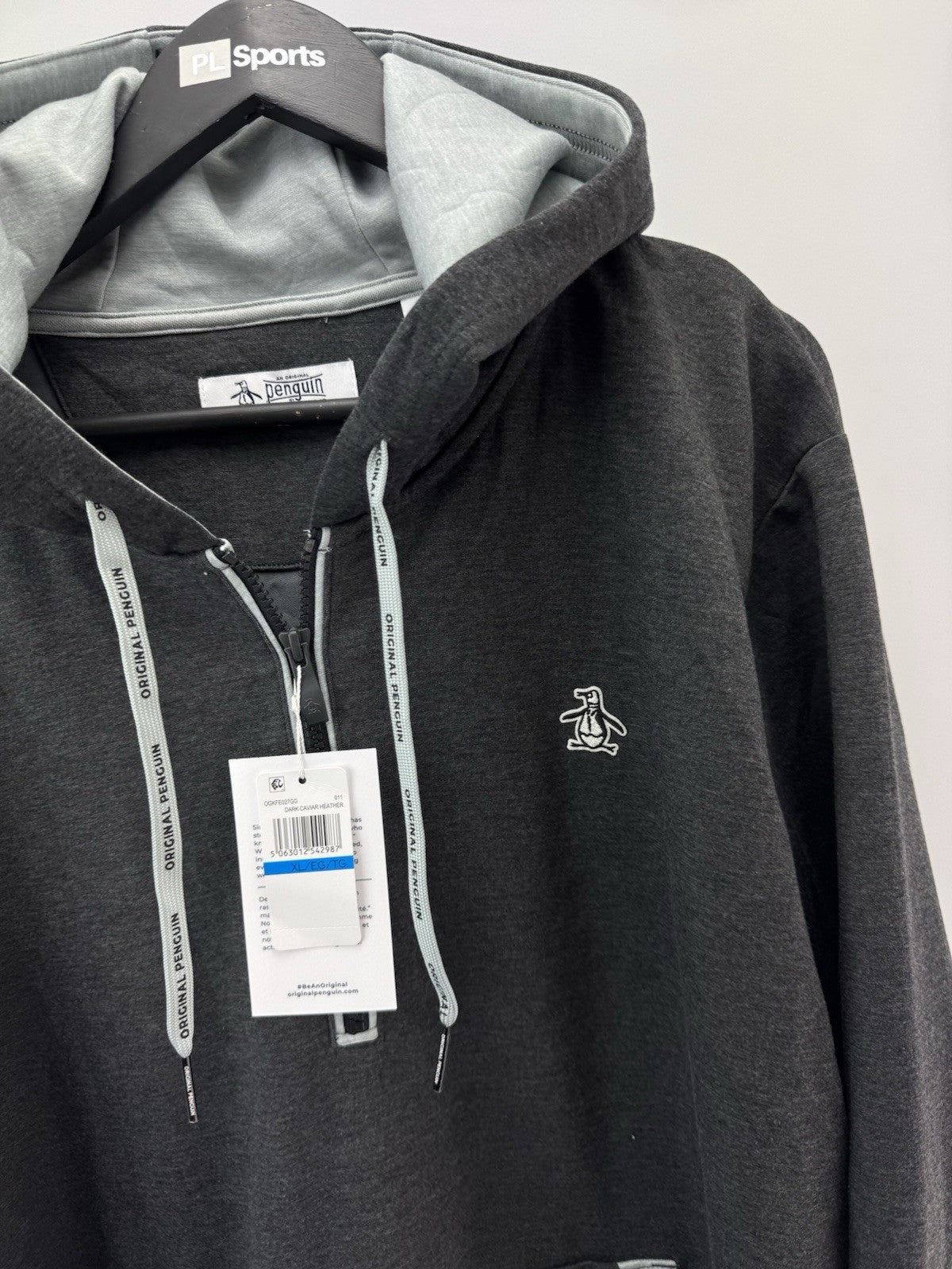 Original Penguin Golf Hoodie 1/4 Zip Earl Colour Block UK XL /Grey /New /300613