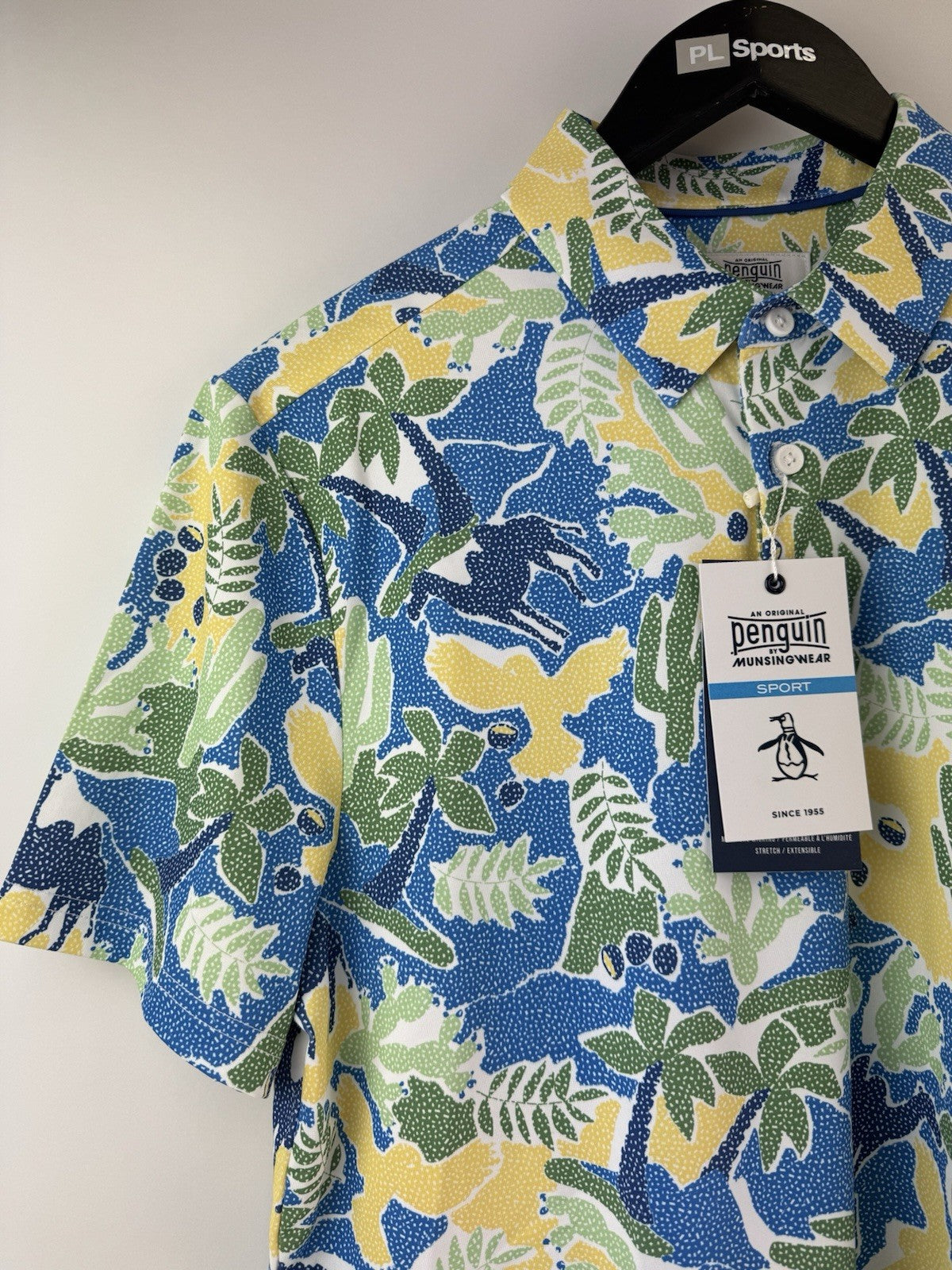 Men’s Original Penguin All Over Ibiza Print Golf Polo Shirt Size UK Small/ 311334