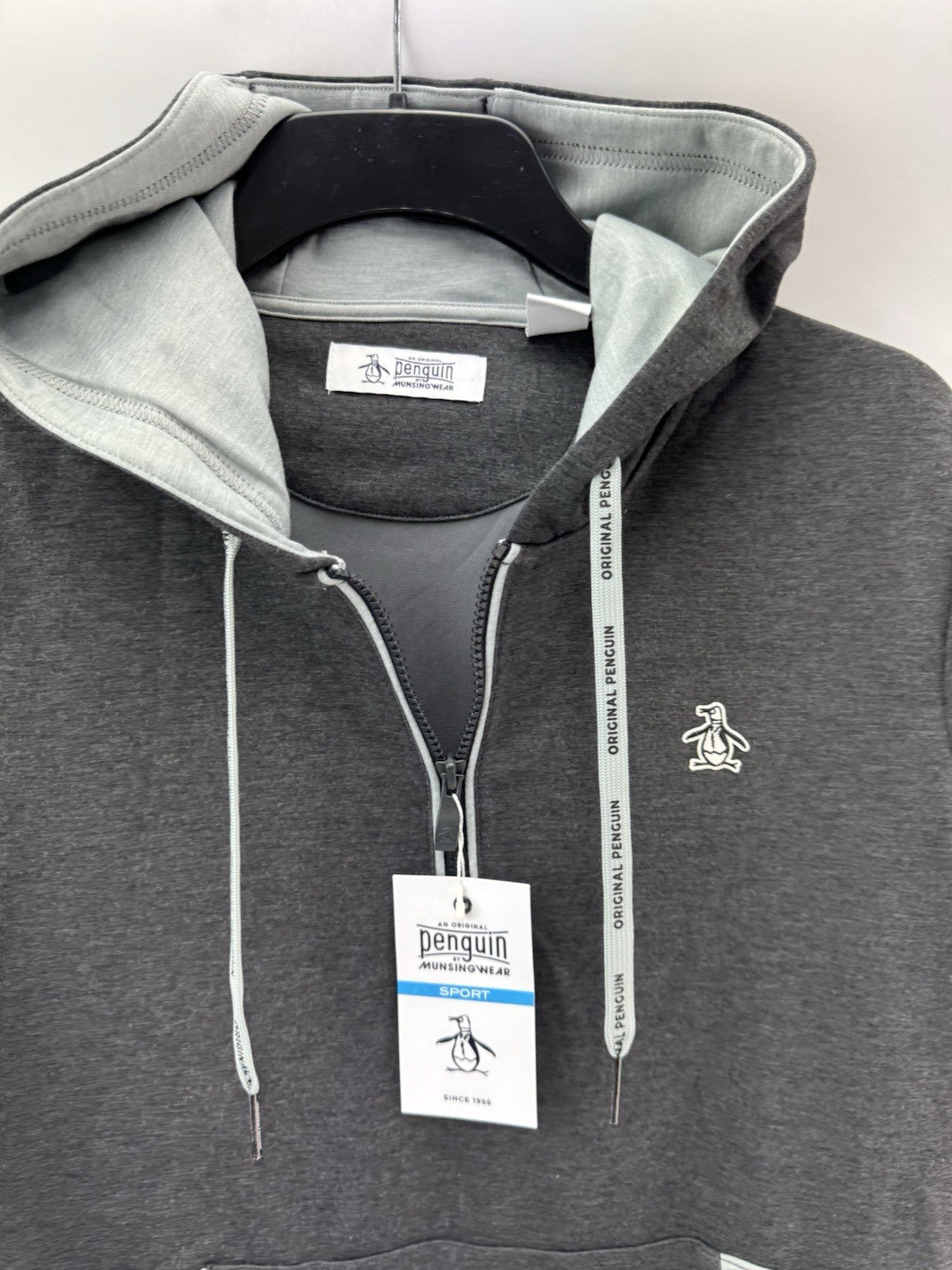 Original Penguin Golf Hoodie Earl Colour Block UK Medium /Grey /New /252243