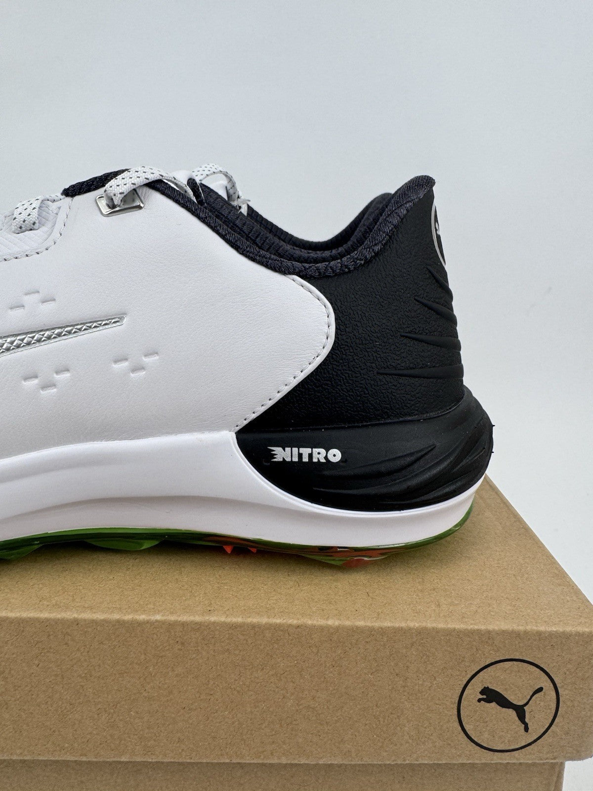 Puma Phantomcat Nitro Men's Golf Shoes Size UK 9 White Black Fluro/320373