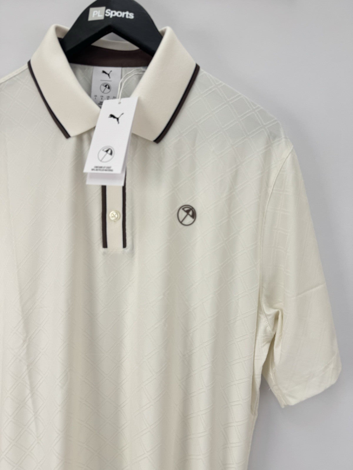 PUMA X Arnold Palmer Tipped Jac Golf Polo Shirt Men's Size M Warm White/353841