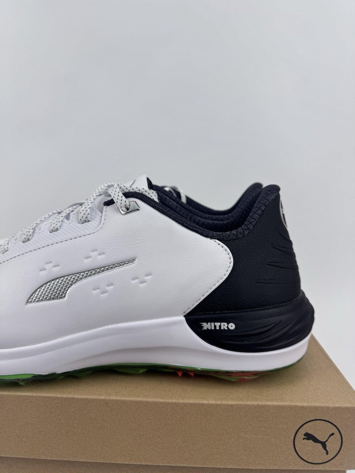 Puma Phantomcat Nitro Men's Golf Shoes Size UK 9.5 White Black Fluro/320341
