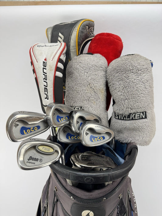 Mens Golf Package Set 13 Clubs Regular Graphite /New Grips /Right /Bag /335250