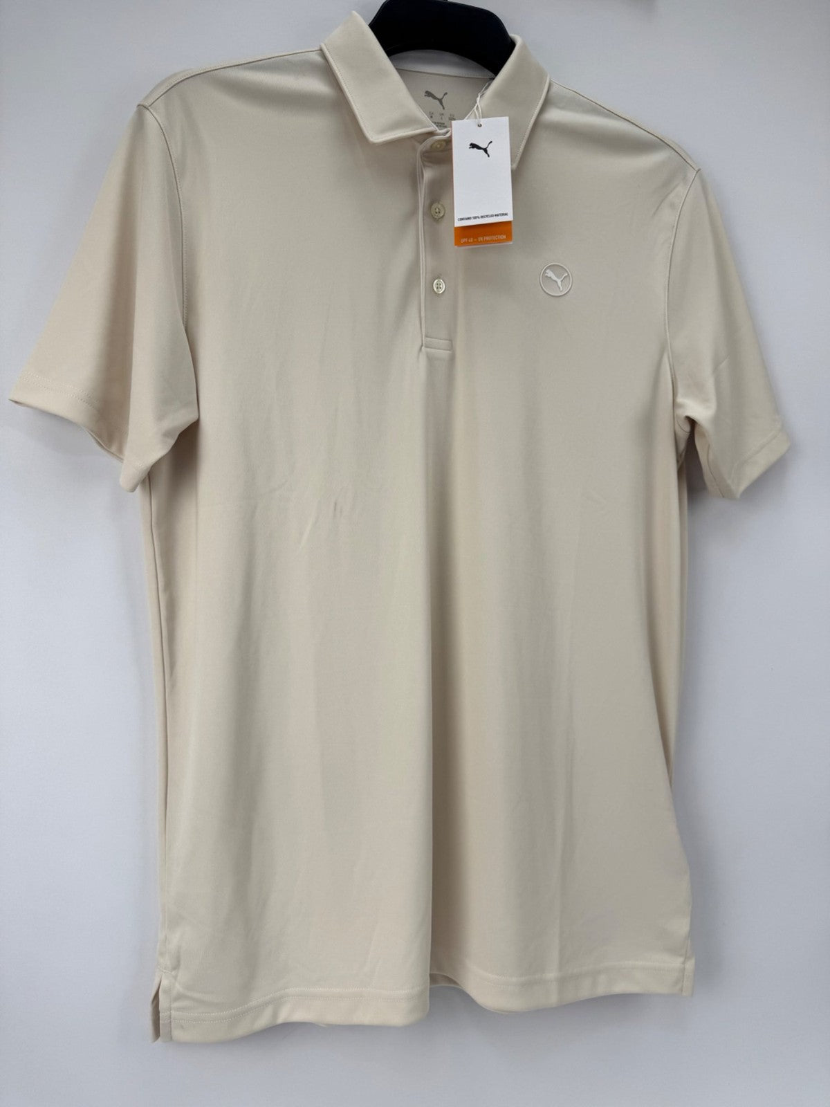 Puma Pure Polo-LC Men's Size Small Light Beige Alpine Snow Golf Shirt/365074