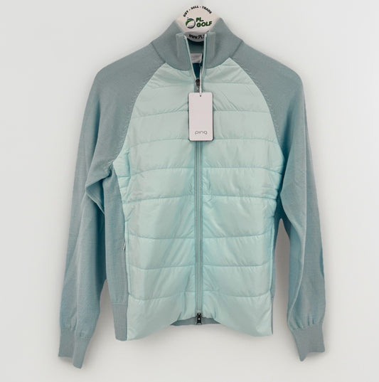 Ping Fran Golf Jacket Women's Size UK6 Opal Light Blue Zip Up Quilted/315080