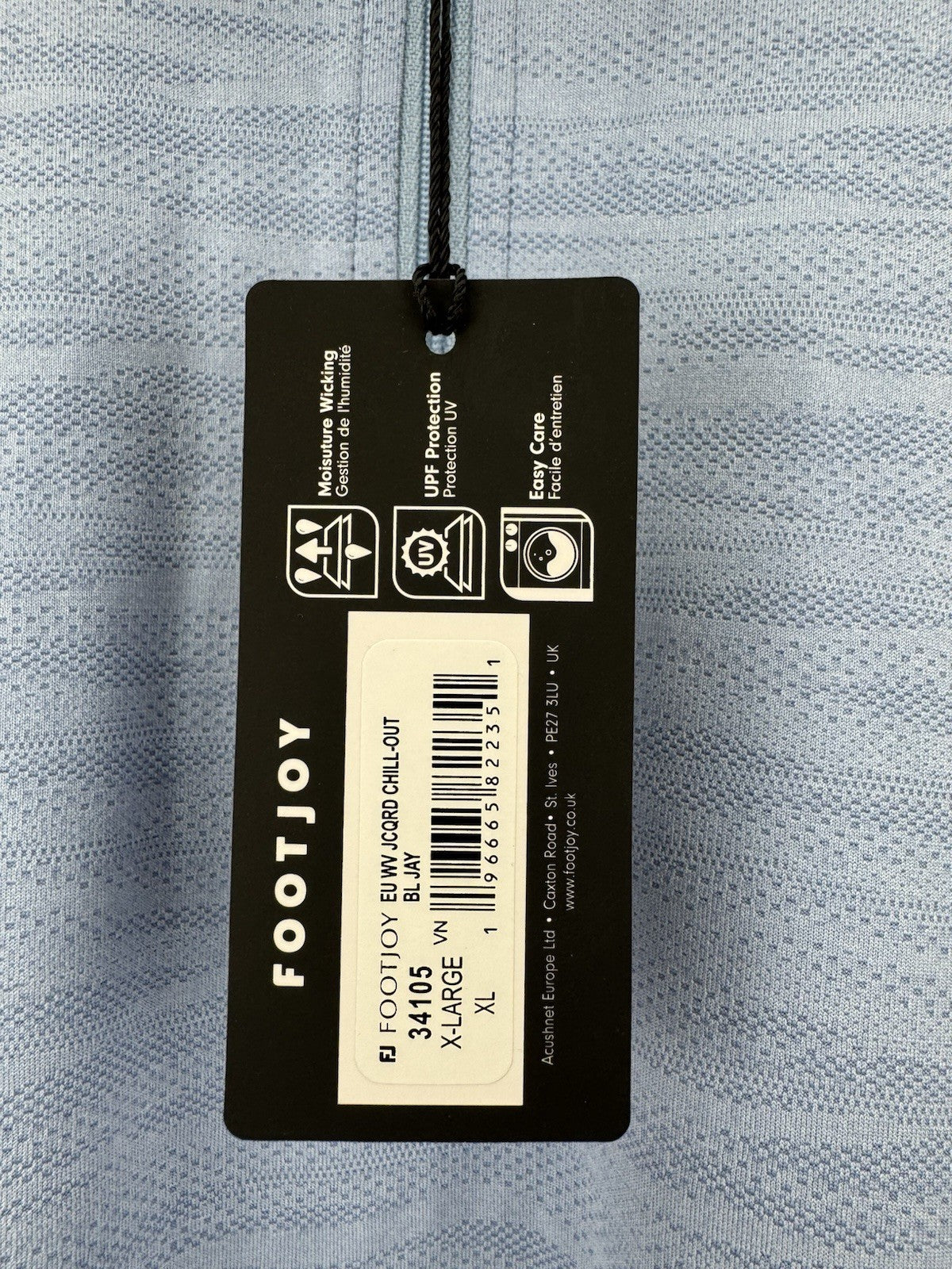 FootJoy Golf Wave Jacquard Chill-Out Zip Pullover Men's Size XL Blue Jay/330416
