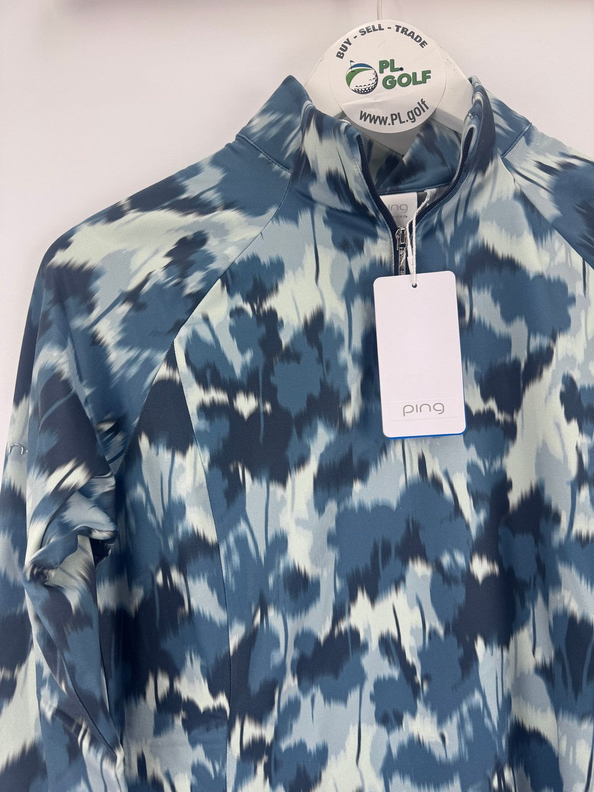 Ping Jasmine Golf Jumper Women's UK Size 6 Navy Multi Long Sleeve Zip Up/315061