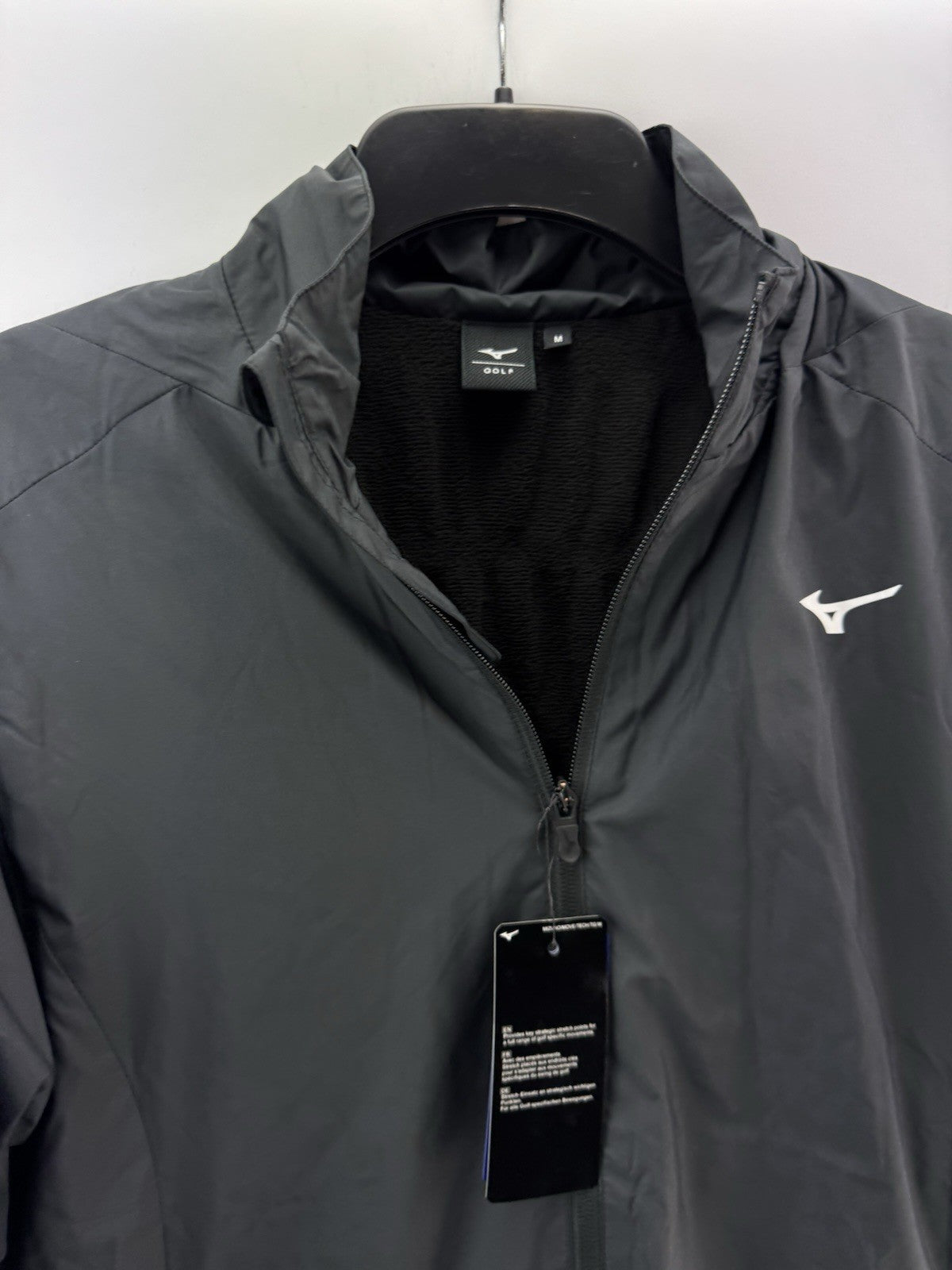 Mizuno Motion Golf Jacket Move Tech Lined Full Zip UK Medium /Black /New /232823