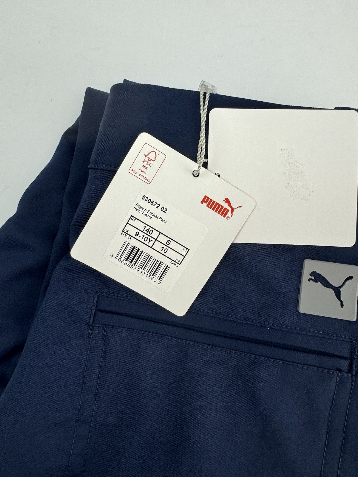 Puma Junior Boys Golf Trousers 5 Pockets Pants /Navy /UK 9-10Yrs /New /285383