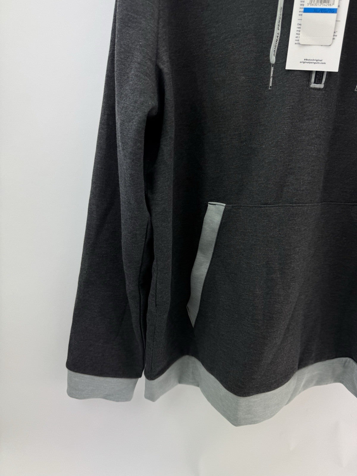 Original Penguin Golf Hoodie 1/4 Zip Earl Colour Block UK XL /Grey /New /300611
