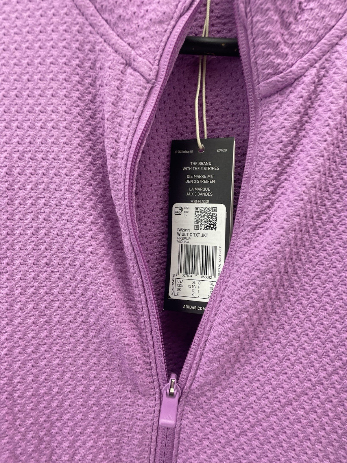 Adidas Golf Women’s Jacket Midlayer Full Zip UK XL /Purple /New /297986