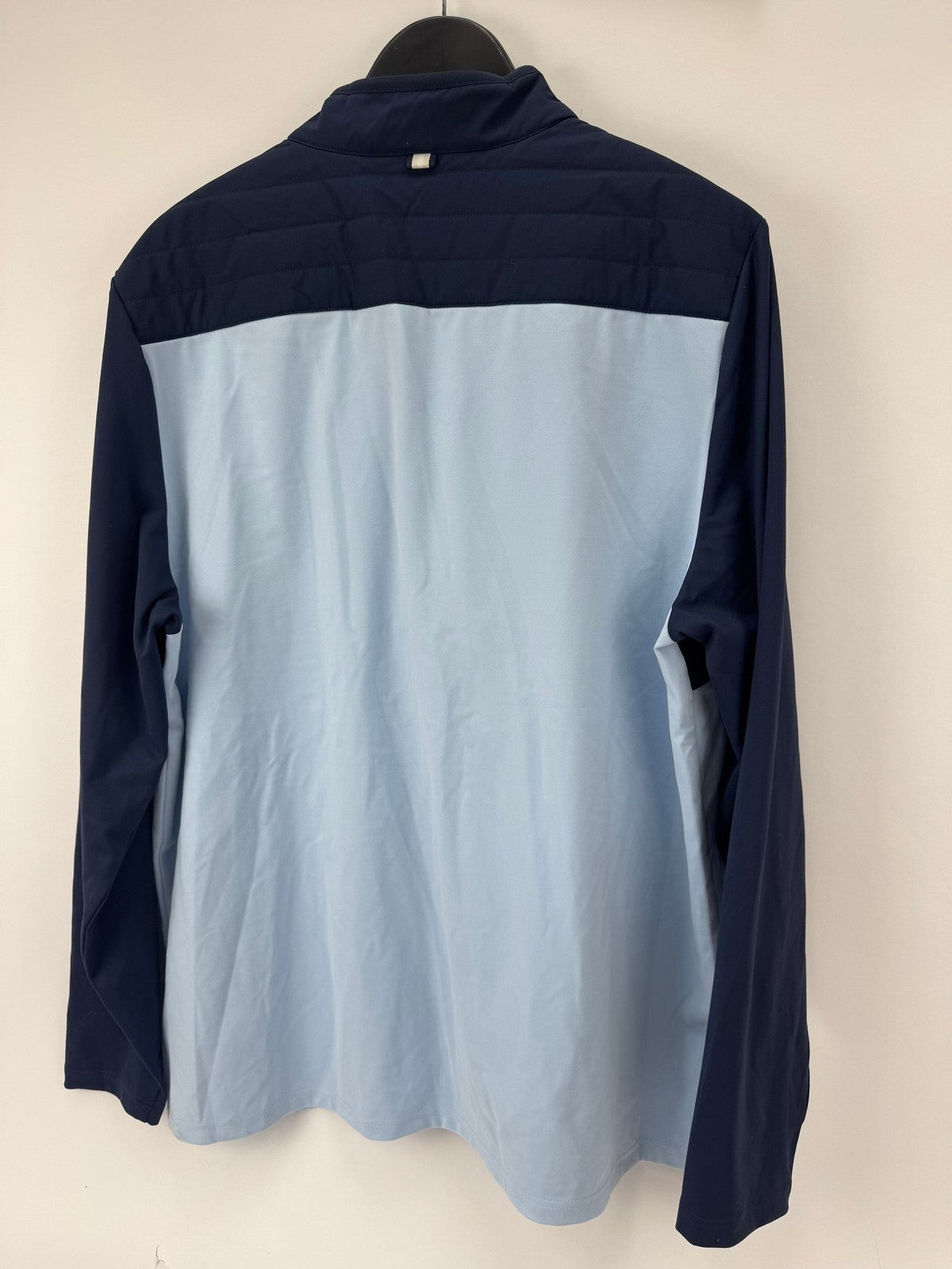 Puma Cloudspun Tech Hybrid Jacket Mens Medium Deep Navy Light Blue Zip/354079