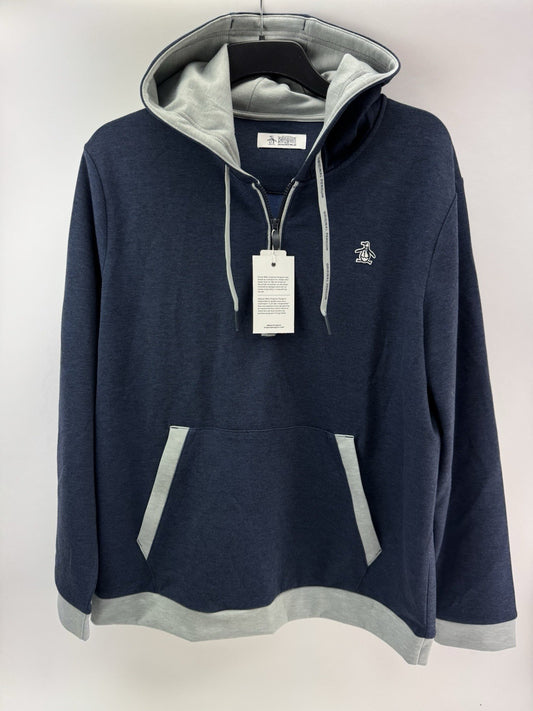 Original Penguin Golf Hoodie 1/4 Zip Earl Colour Block UK XL /Navy /New /252180