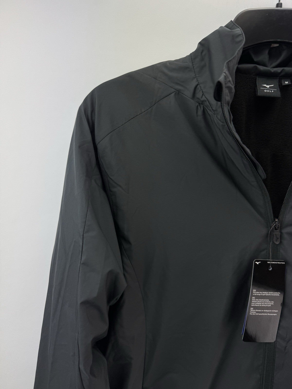 Mizuno Motion Golf Jacket Move Tech Lined Full Zip UK Medium /Black /New /232822