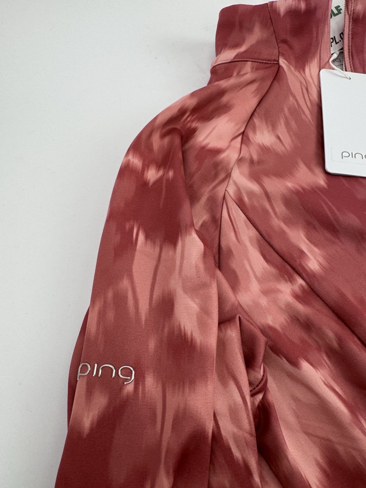Ping Jasmine Golf Jumper Women's UK Size 10 Rose Multi Long Sleeve Zip Up/315094
