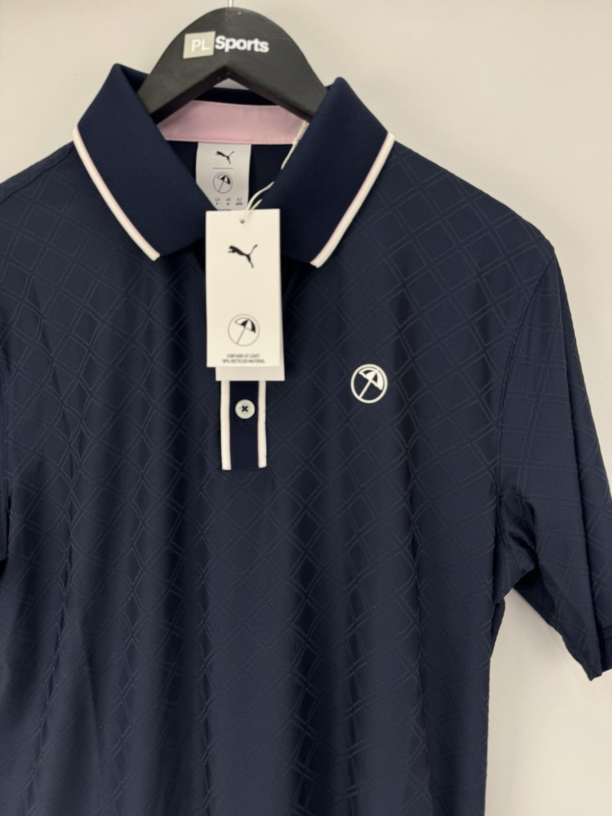 PUMA X Arnold Palmer Tipped Jac Golf Polo Shirt Men's Size UK Medium Navy/352971