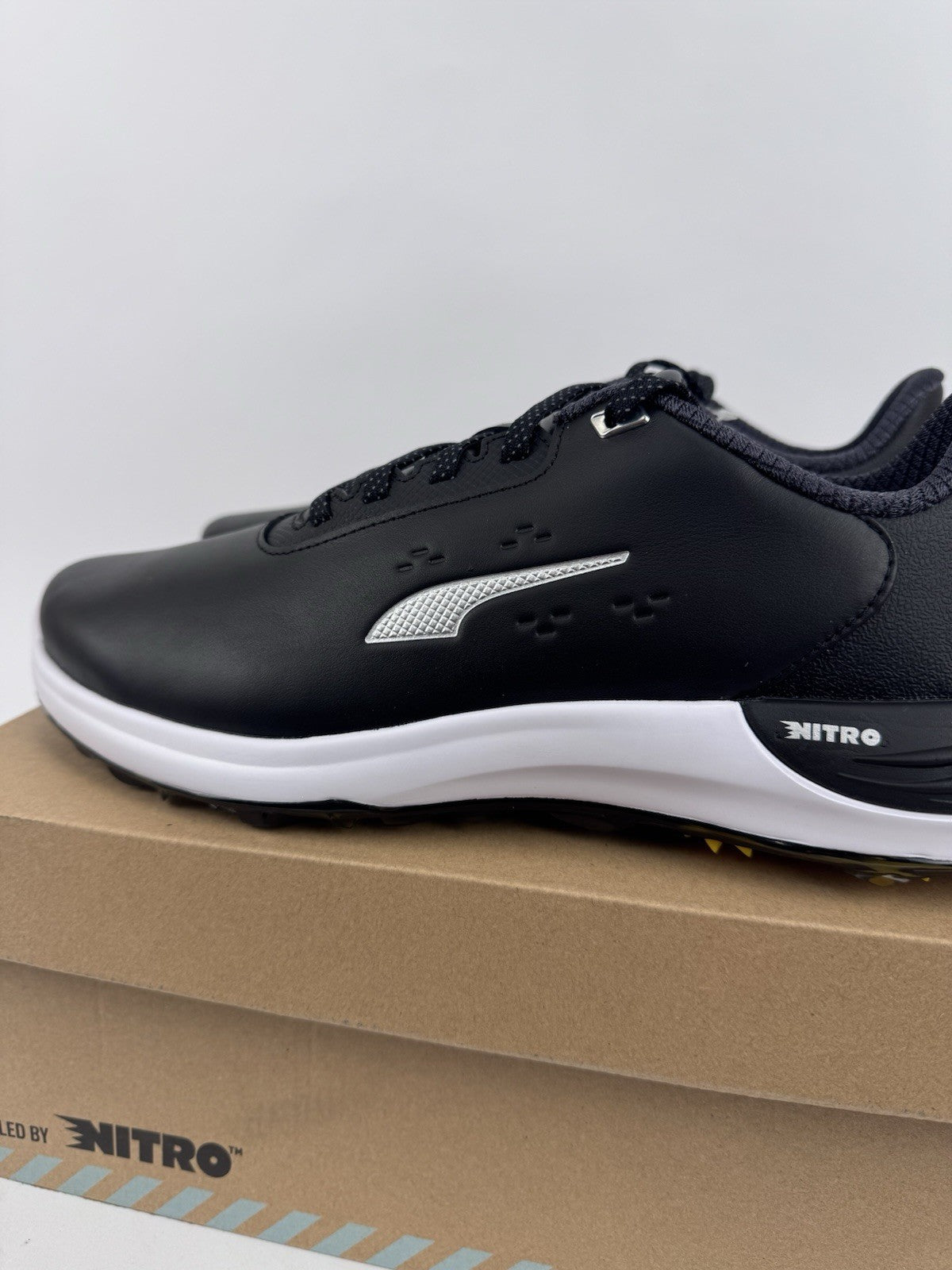 Puma Phantomcat Nitro Men's Golf Shoes Size UK 8.5 Black Silver Yellow/320151