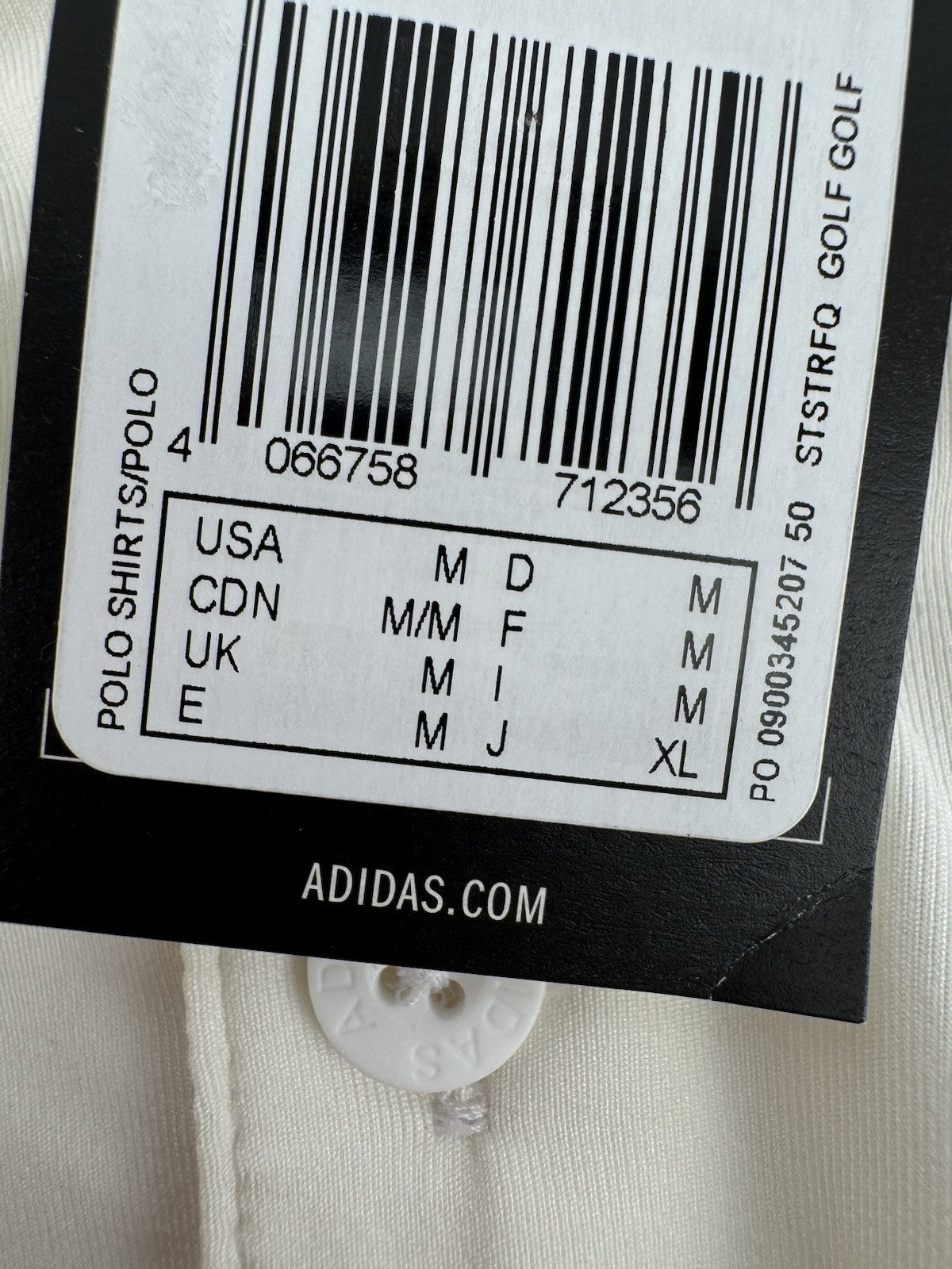 Adidas Core LS Polo Shirt Men's Medium Cream Long Sleeve Golf Wear/3295411