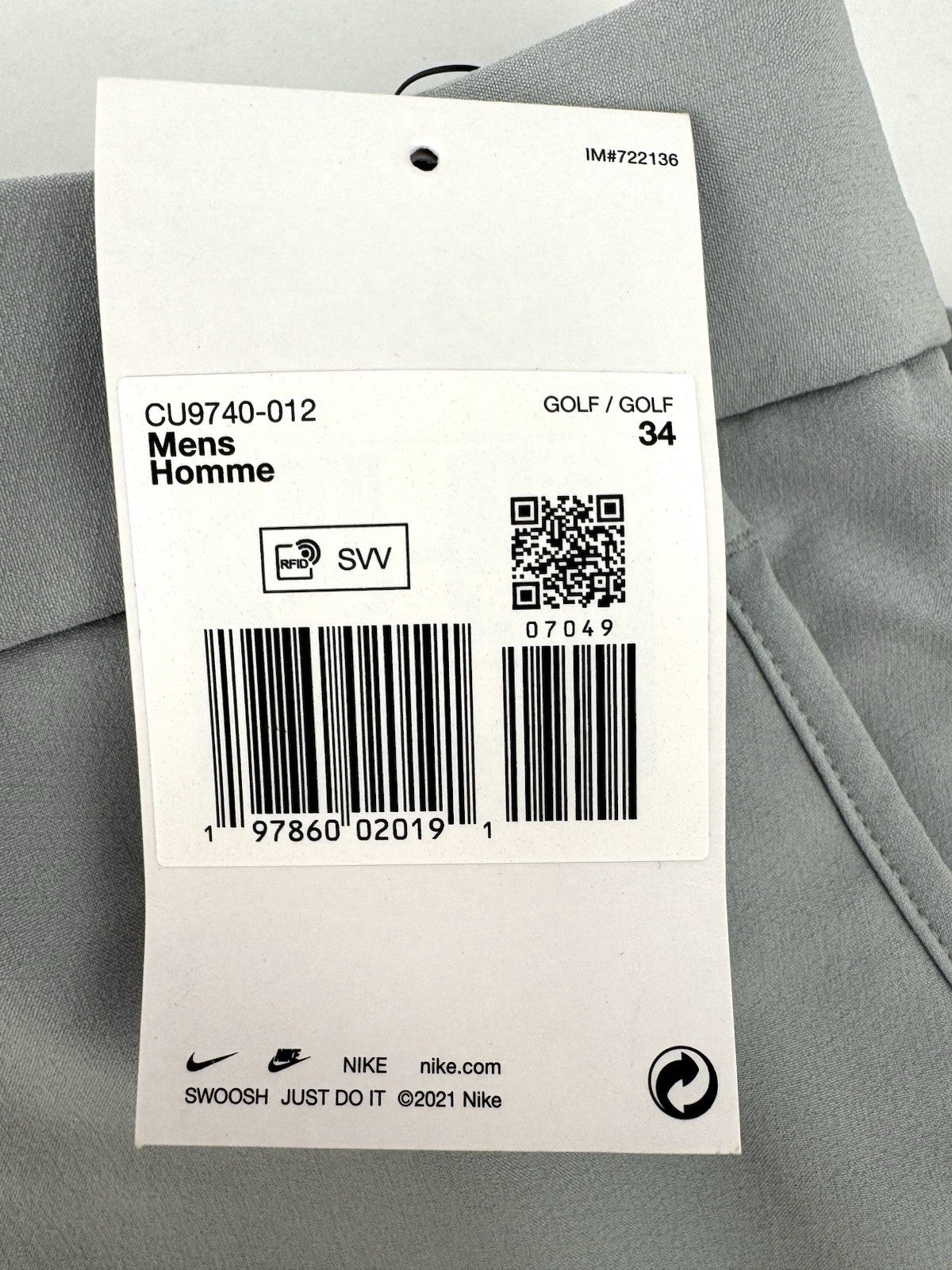 Nike Golf Shorts Victory Dri-Fit /Grey /Mens W34 /Standard Fit /New /353471