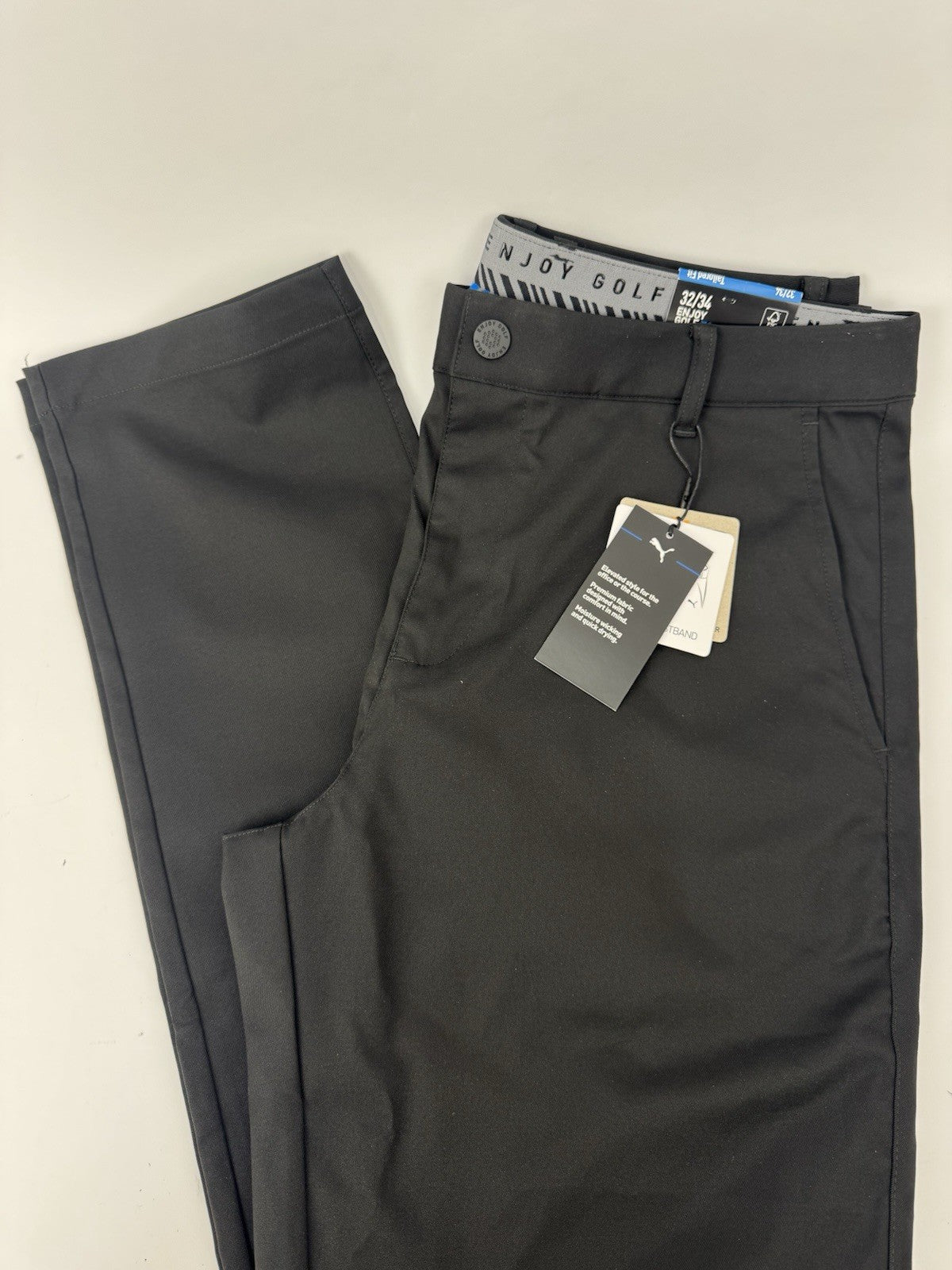 Puma Dealer Tailored Fit Trousers Men's Size 32/34 Black Golf Pants/353943