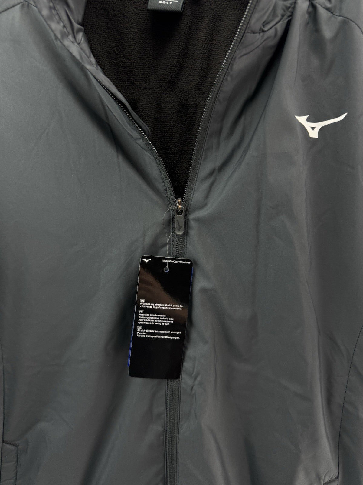 Mizuno Motion Golf Jacket Move Tech Lined Full Zip UK Medium /Black /New /232826