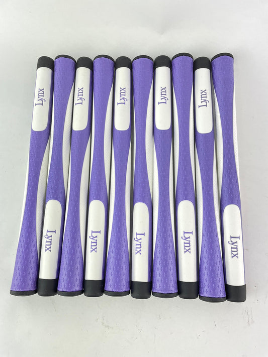 Lynx Golf Grips (10) Ladies Standard /Purple/White /Soft Winn Style /Brand New0