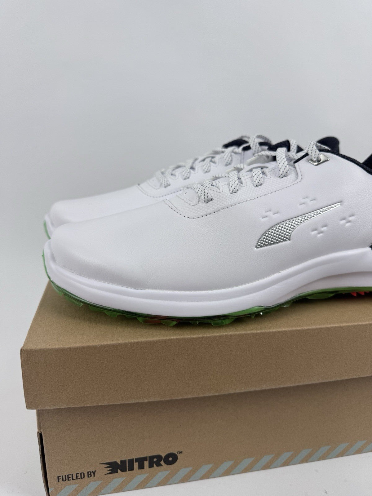 Puma Phantomcat Nitro Men's Golf Shoes Size UK 10.5 White Black Fluro/319102