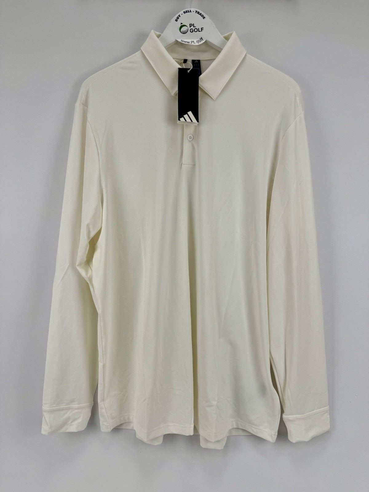 Adidas Core LS Polo Shirt Men's Size XL Cream Long Sleeve Golf Wear/329610
