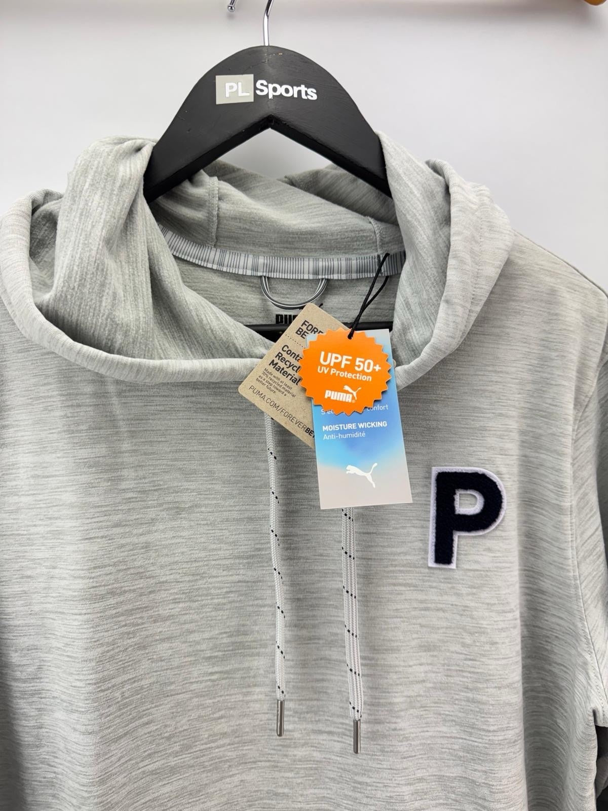 Puma Golf Hoodie Cloudspun Patch Mens UK Small /Grey /New / 307683