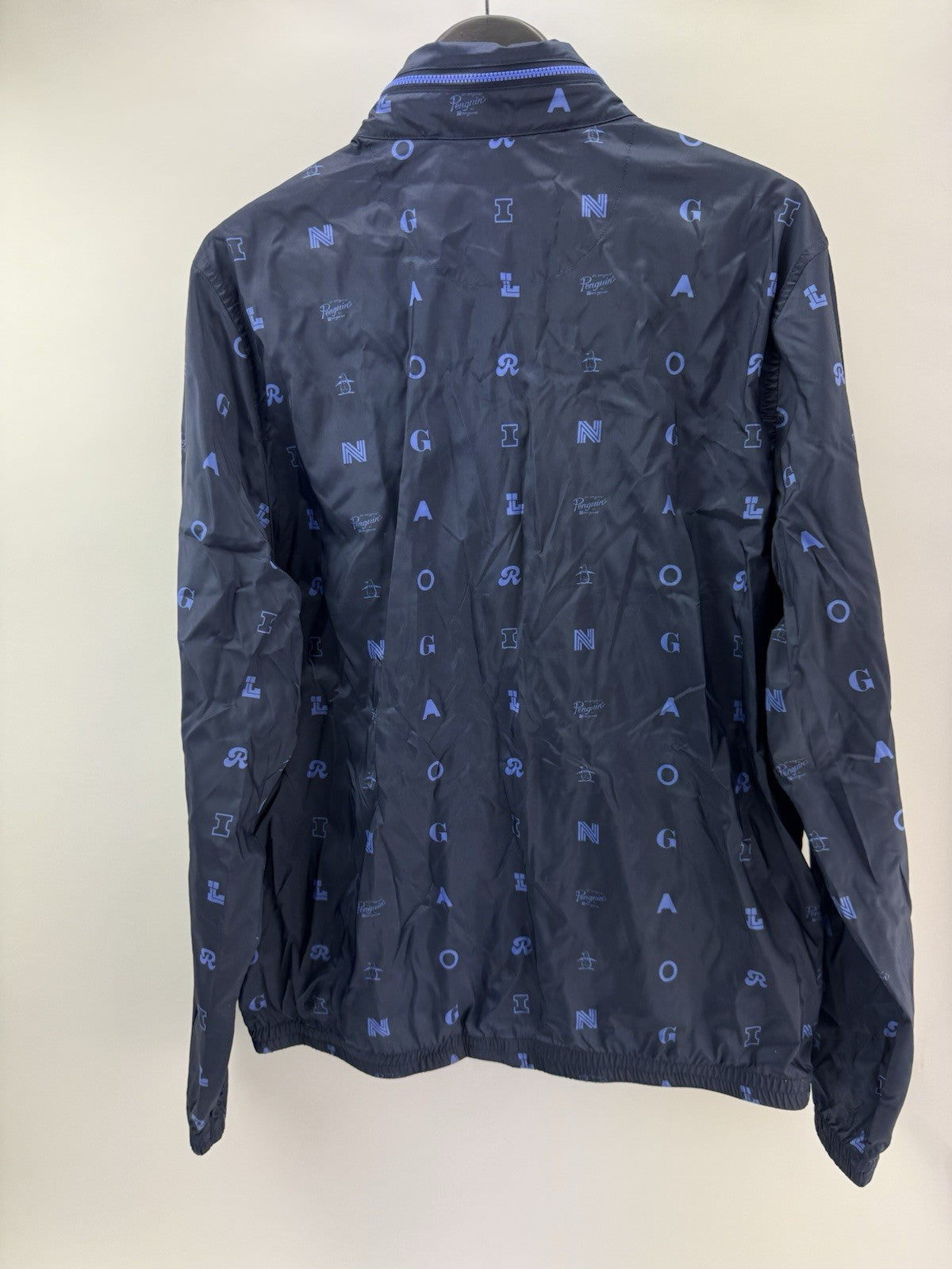 Penguin Original Golf Wind Jacket Logo Print Hood Lightweight UK Medium /285127